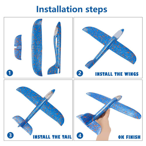 LED Light Up Glider Airplane Model Toy Manual 1