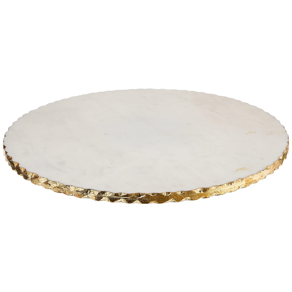 Mud Pie 41140011 Marble Lazy Susan White, 16 dia-image-OPC-PDP8VD6-NEW