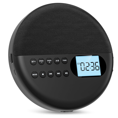 CD Player, Bluetooth CD Player with Speakers Rechargeable CD Player