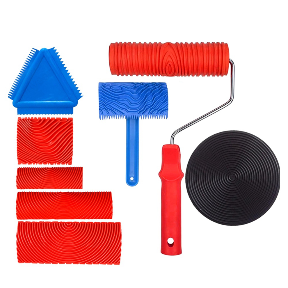 Rubber Wood Graining Tools Set Texture DIY Paint Roller Brush Pattern-image-OPC-PJYXFZY-NEW
