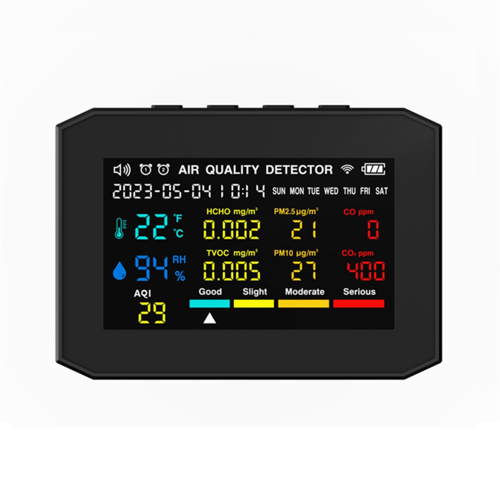 Air Quality Monitor Indoor, Air Quality Detector, Co2 Monitor Black 4853439441670