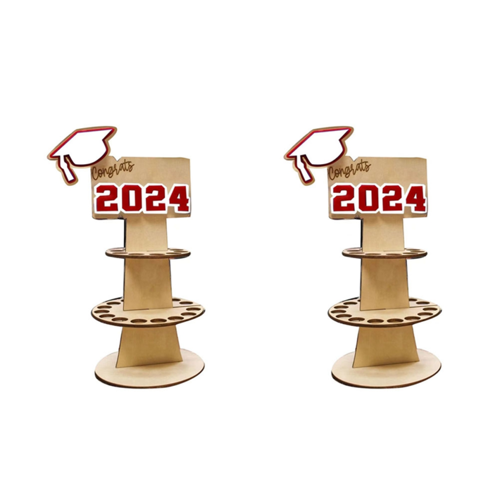 2PCS 2024 Graduation Wallet Money Holder,White Hat Red Lettering-image-OPC-PJYYM5M-NEW