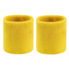 1 Pairs Wrist Sweatband Sports Wristband for Men Women Tennis Yellow