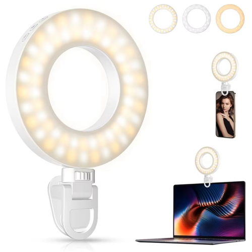 Mobiele telefoon vullamp, laptop videoconferentie ringlamp wit 1