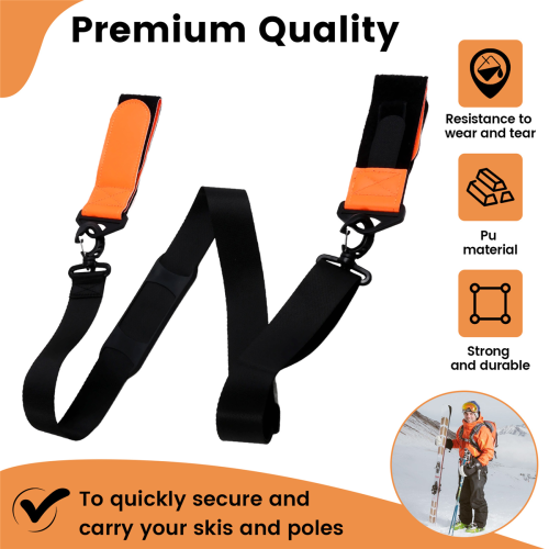 Adjustable Snowboard and Ski Pole Straps, Portable Snowboard Straps, 2