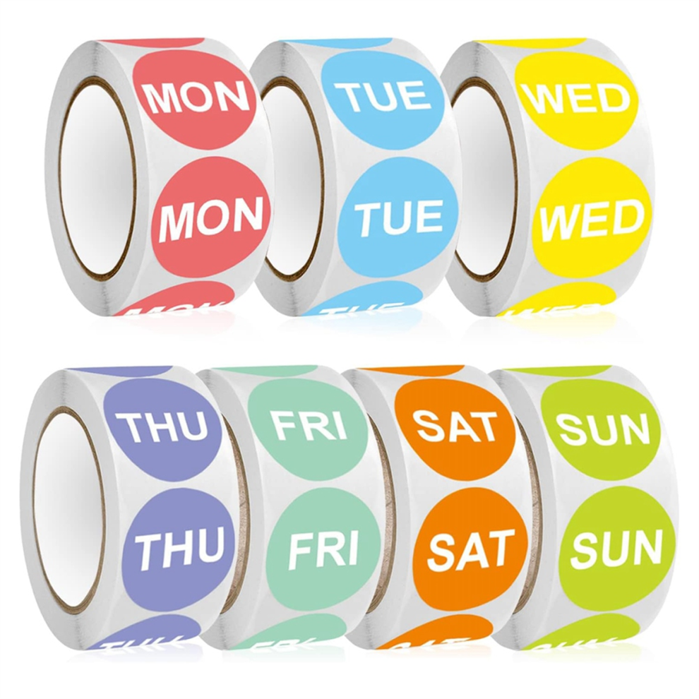 7 Day of the Week Sticker,1 inch Round Day Dot Food Rotation Labels-image-OPC-PJYZ5KZ-NEW
