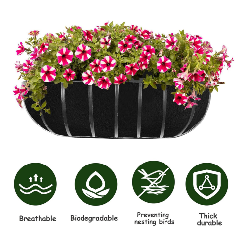 peças de forros de feltro para vasos de plantas, forros de tecido para caixas de janela de 30 polegadas 2