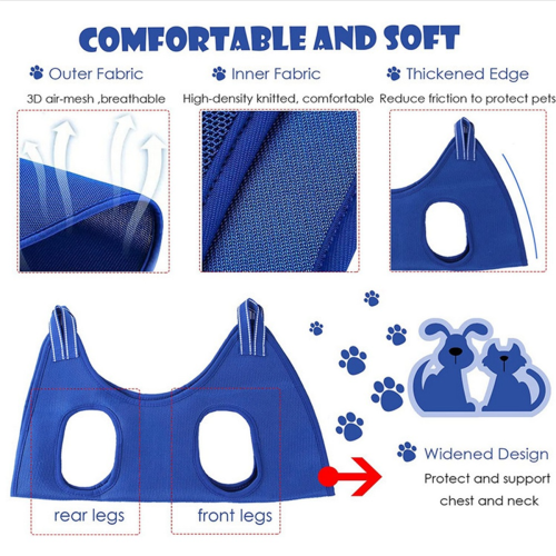 Rede para corte de unhas de cães e gatos, bolsa fixa anti-arranhões, E 1