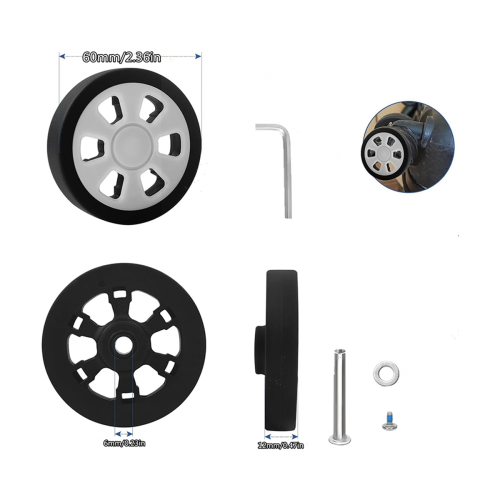 8pcs Suitcase Wheels Replacement Rubber Mute Caster Replacement B 1