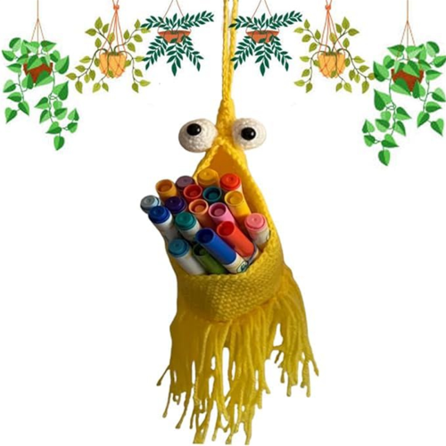 Panier de rangement suspendu pour plantes, orange