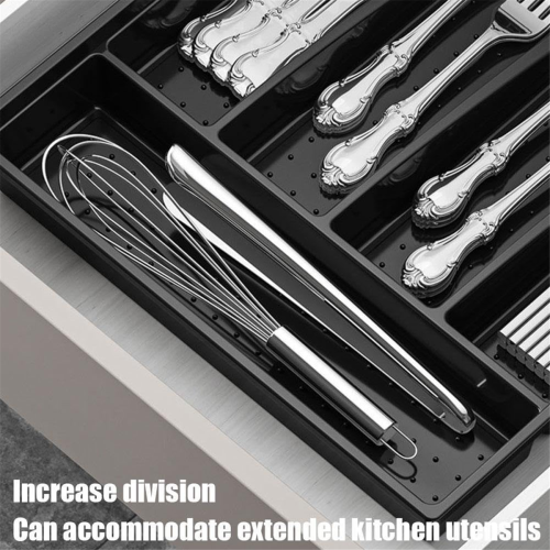 Organizer with Lid,Plastic Cutlery and Flatware Storage Box, B 1