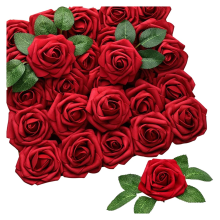 25 stuks kunstrozen bloemen kunstmatig uitziende rozen, D