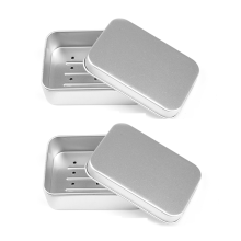2 Aluminium zeepbakjes met afdruiprek, vocht-