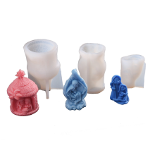 3 stuks abstracte siliconen kaarsvorm familie handgemaakt cadeau