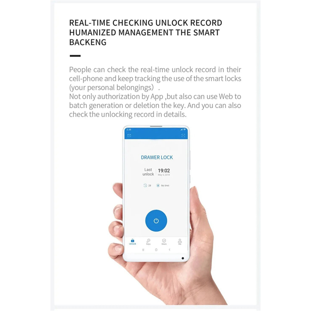 Tuya Lock Bluetooth Drawer Lock, Security Cabinet Electronic Lock 4851848737490