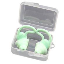 Protetores auriculares de silicone à prova de som de três camadas à prova d'água para natação - A