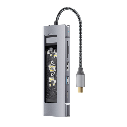Οκτώ σε 1 USB HUB με λειτουργία αποθήκευσης δίσκου, σταθμός σύνδεσης M.2 USB C