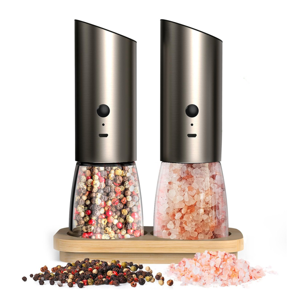 Electric Salt And Pepper Grinder Set With Base, Adjustable Coarseness 4851848761150