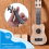 μπεζ παιδικό κλασικό παιχνίδι κιθάρας ukulele για παιδιά μικρής ηλικίας 4