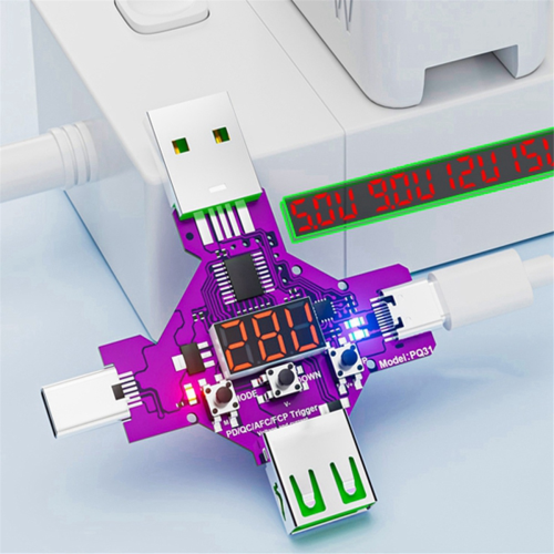 2 IN 1 PD3.1 28V snel protocol laadtrigger-decoy voltmeter 1