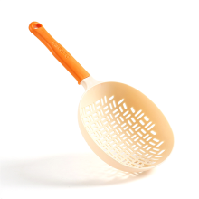 Colador de cuchara, mango de silicona, colador, color naranja