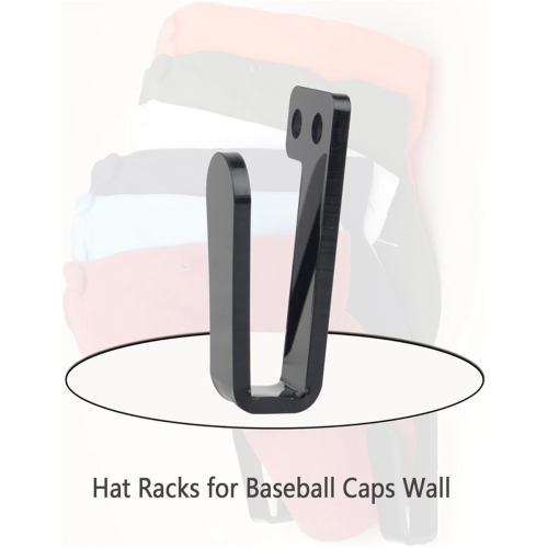 3 Pair Hat Rack Hat Hooks for Wall Hat Holder black 2