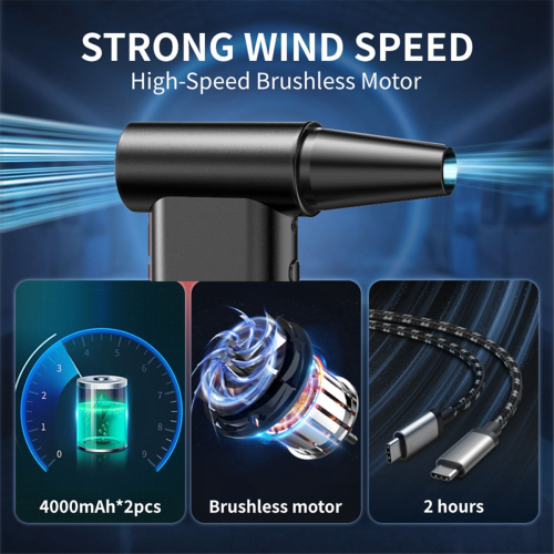 Ηλεκτρικό ξεσκονόπανο αέρα-120000RPM ξεσκονόπανο πεπιεσμένου αέρα, φυσητήρας Jet Dry 2