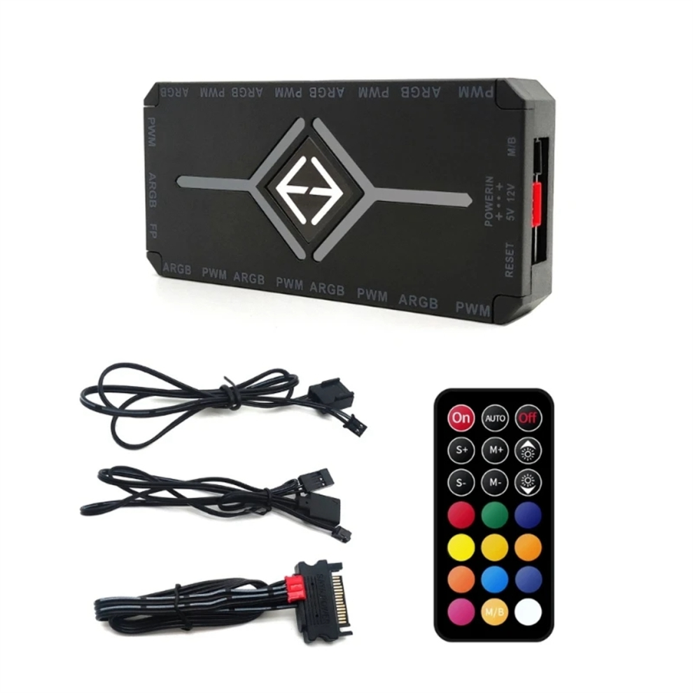 Argb Pwm Controller Wireless Remote Fan Hub Pwm Hub Adapter 4854207271598