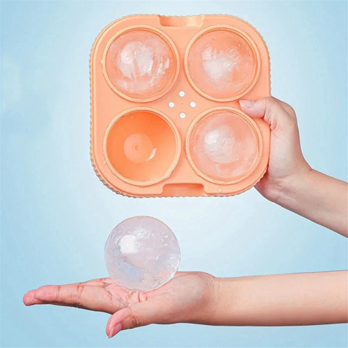 Eiskugel-Maker, groß, 6,5 cm, 3D, große runde Kugel, Orange 2