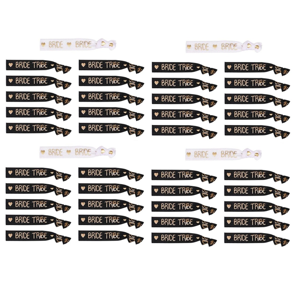 44PCS Team Bride Bachelorette Wristbands Bracelet Bride Hair Ties,A-image-OPC-PJYXWWM-NEW