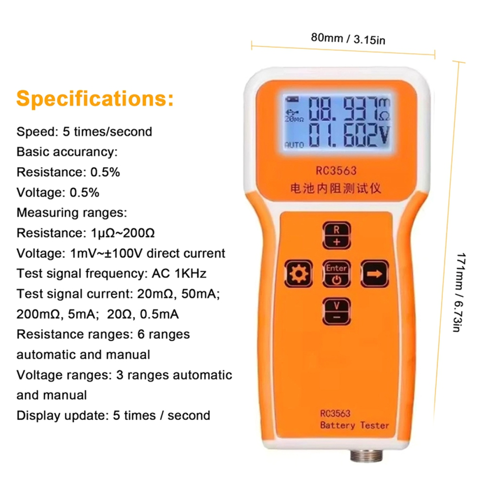 Rc3563 18650 Battery Voltage Internal Resistance Tester 4854207299004