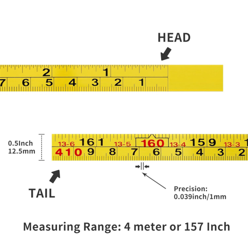 Ταινία χάρακα 200cm/78 ιντσών για ανάγνωση από δεξιά προς αριστερά 1