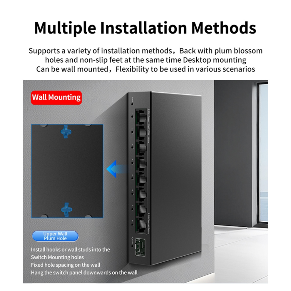 2.5Gb 8 Port Network Switch 2.5Gbps Unmanaged Ethernet Switch-image-OPC-PJYY2V2-NEW