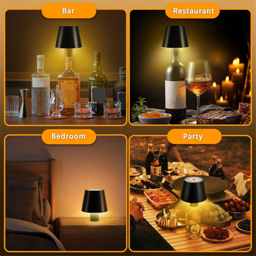 Lampe de table tactile LED sans fil pour bouteille, blanche