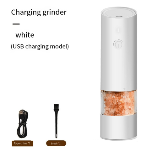 USB oplaadbare pepermolen, elektrische pepermolen wit 1