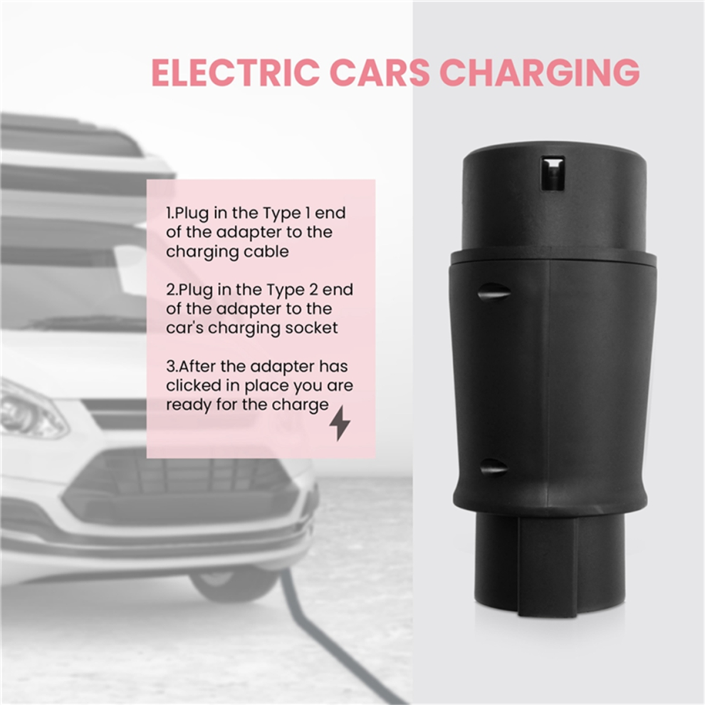 Evse J1772 Adaptor Type 1 To Type 2 Socket Electric Vehicle Car Ev 4853121340403