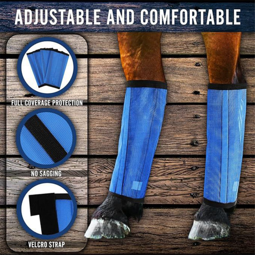 New Fly Boots for Horses- Extended Adjustable to Protective Legging 1