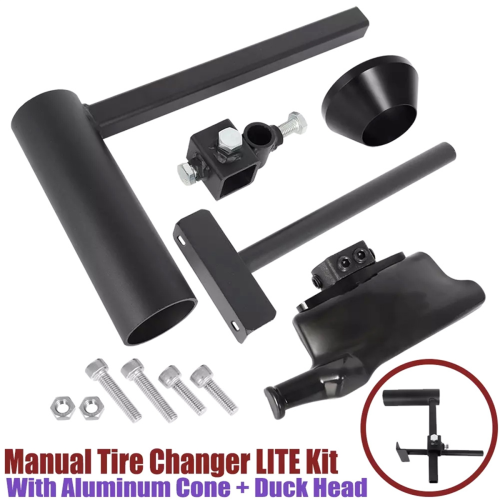 Kit de troca de pneus manual com cabeça de pato e montagem em cone 1