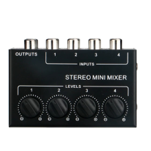 Mini mixer de áudio estéreo passivo de 4 canais para estúdio ao vivo