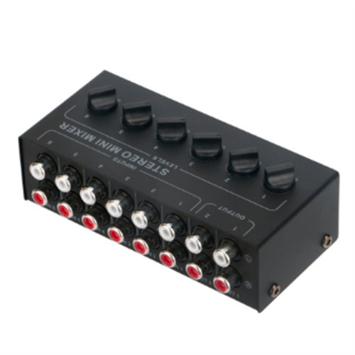 6 Channels Passive Stereo Mixer Mini Audio Mixer for Live Studio