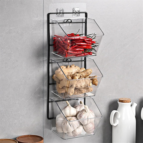 Ginger Garlic Container Countertop Potato Storage Box,Length 40cm 2