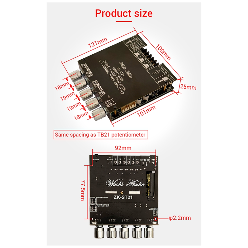 Bluetooth Digital Amplifier Board Hifi Stereo Amplifier Board(A) 4852077469503