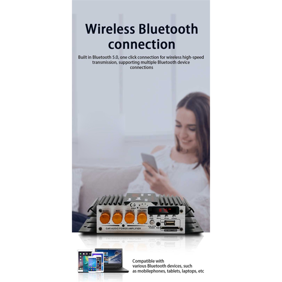 Car 12v car power amplifier Bluetooth mini small power amplifier-image-OPC-PJYYTNK-NEW