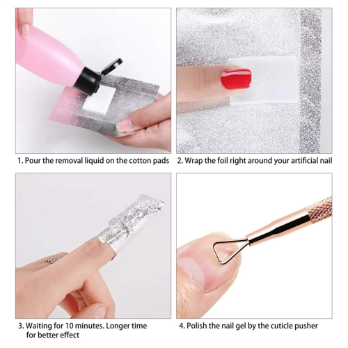 300 τεμάχια ταινίες νυχιών Soak Gel Polish Remover Foil 2