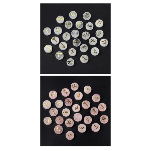 Σετ 25 τεμαχίων Jadestone Runes, Απόκρυφα Είδη για Βωμό, Ροζ 2
