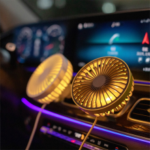 Ventilatore per auto con luce 12V-24V USB 3 velocità del vento A/C Ventola con clip Rosso
