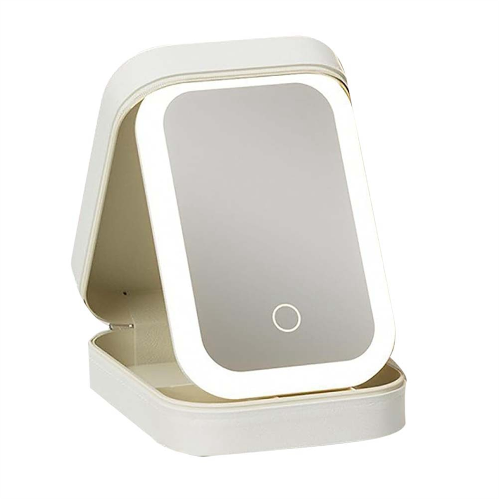 Light Travel Makeup Mirror With Compact Makeup Bag With Led Mirror