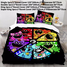 (Style 1,King)Smiling Critters Bettbezug Kissenbezug Single Double King/Groß Bettwäsche Geschenkset