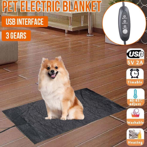 Electric Heating Pet Dog Cat Bed Warmer 3 Mode Waterproof Carpet Usb Bed Blanket 2