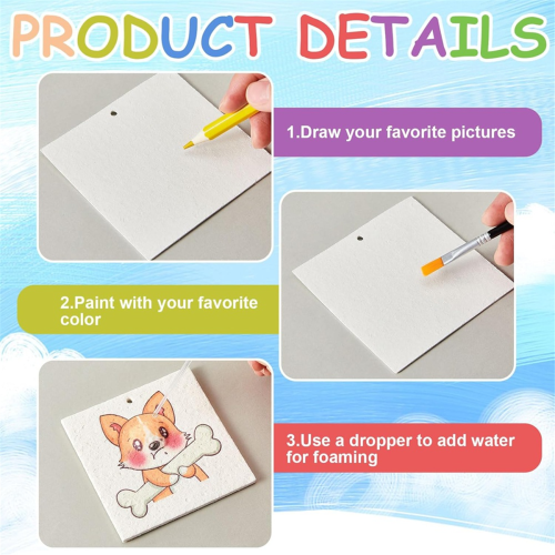 20 φύλλα χαρτιού Magic Foam Texture Paper 4 σχημάτων με υφή αφρού 1